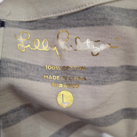 Lilly Pulitzer Beacon Striped Peacock Feather Dress size L - Picture 5 of 5